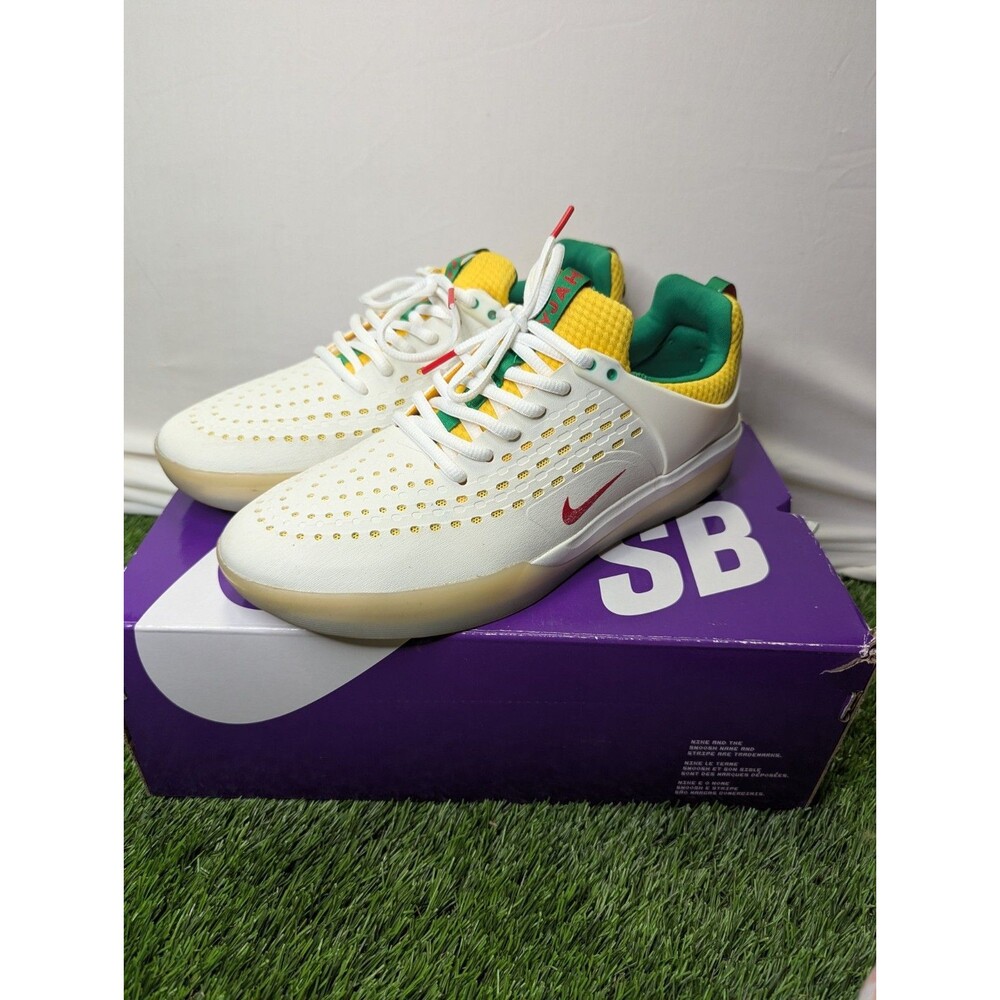 Rastafarian Nike SB Zoom Nyjah  (DO9403-100) Size 8.5 OG BOX